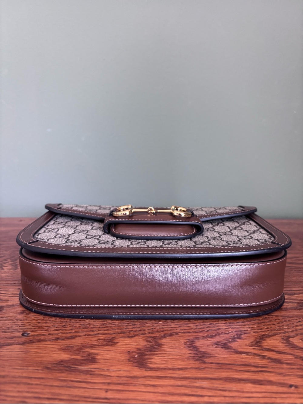 Gucci Beige GG Supreme Canvas Crossbody with Brown Leather Trim - Picture 5 of 12